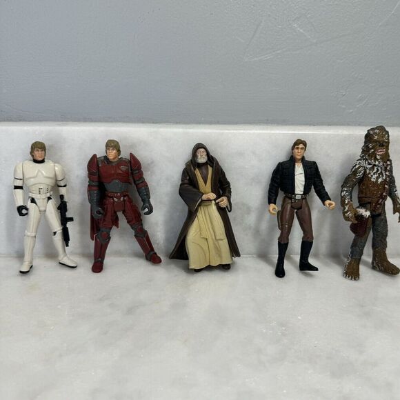 Kenner Star Wars 1996-98 Action Figures Luke, Hoth Chewbacca, Han Solo, Obiwon - Picture 1 of 10